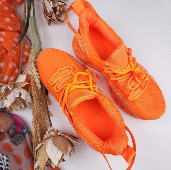 🔴 Orange Woman's Cross Trainer Running Sneakers Sz 37 - Picture 6 of 12